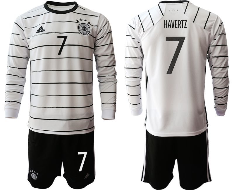 Men 2021 World Cup National Germany home long sleeve #7 white Soccer Jerseys